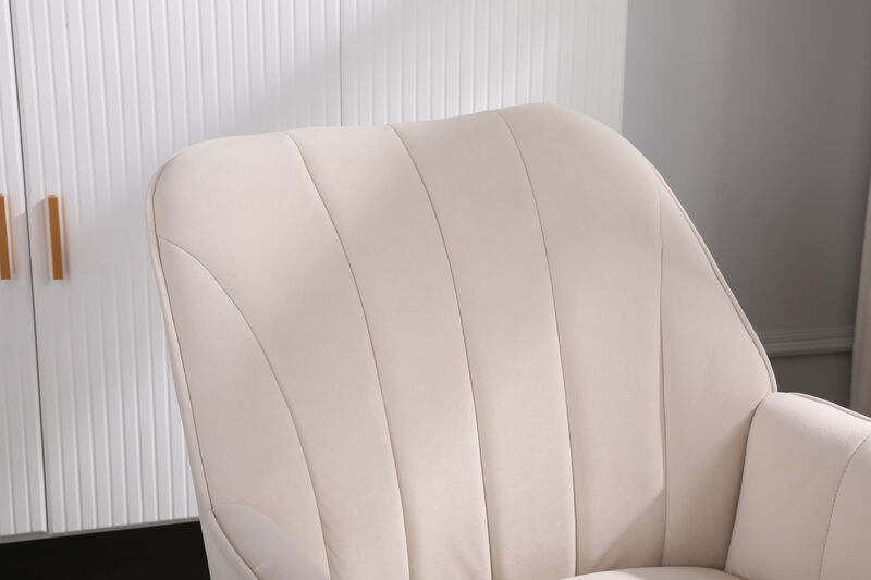 Upholstered Sherpa and Velvet Accent Chair for Home or Office