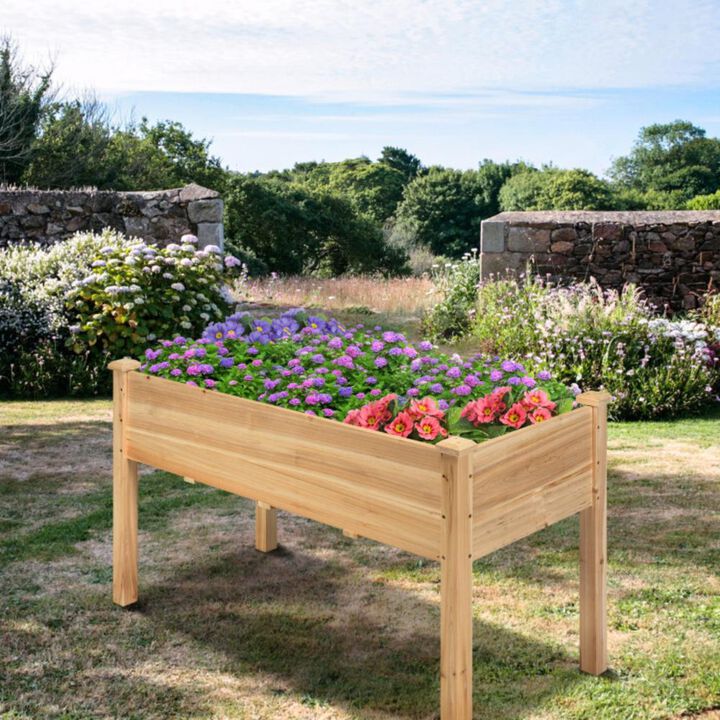 Hivvago Wooden Raised Vegetable Garden Bed Elevated Grow Vegetable Planter