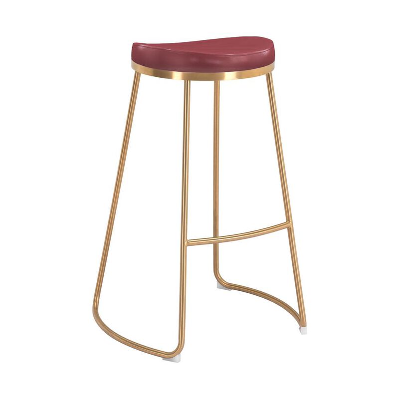 Belen Kox Bree Barstool (Set of 2), Burgundy, Belen Kox
