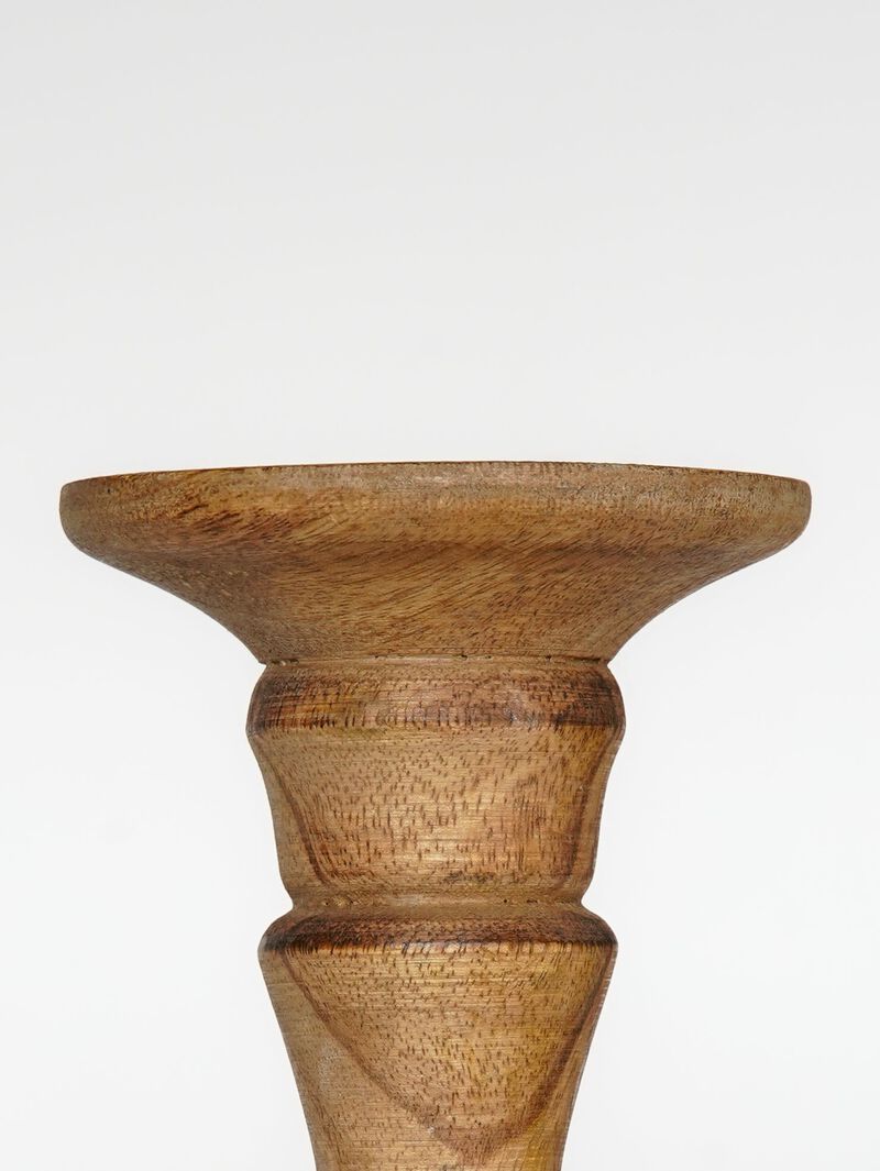 Traditional Wallnut Eco-friendly Handmade Mango Wood Set Of Five 6",9",12",9" & 6" Pillar Candle Holder BBH