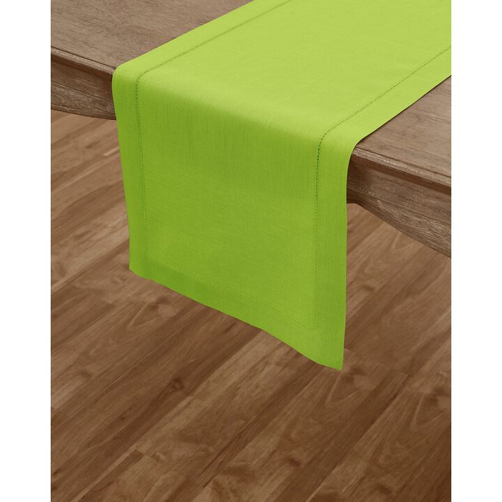 Solino Home 100% Pure Linen Table Runner | Classic Hemstitch for Valentines