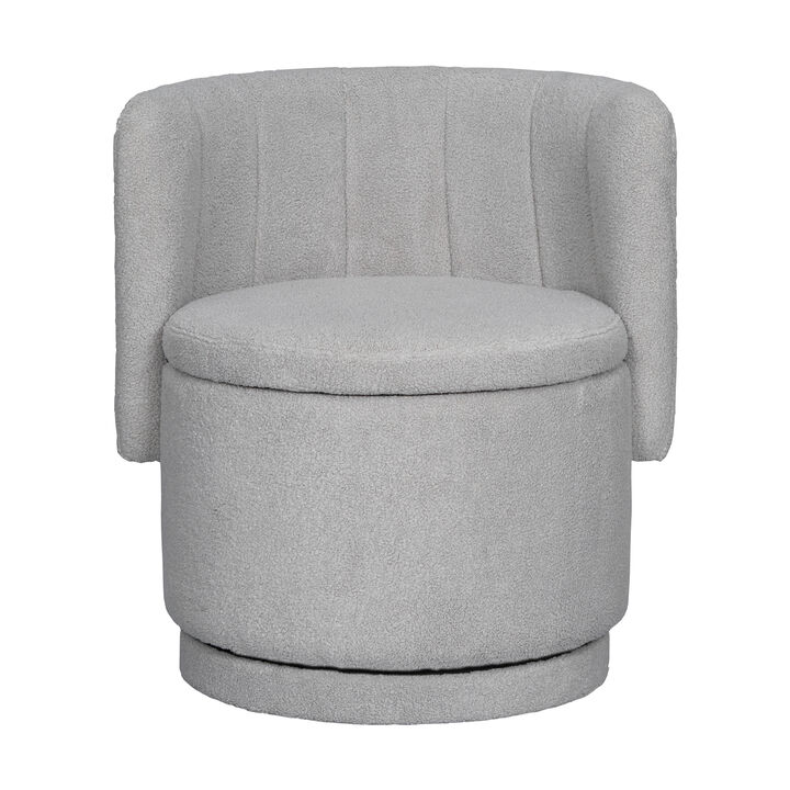 Merax Swivel Boucle Sofa Chair with Storage for Bedroom and Living Room