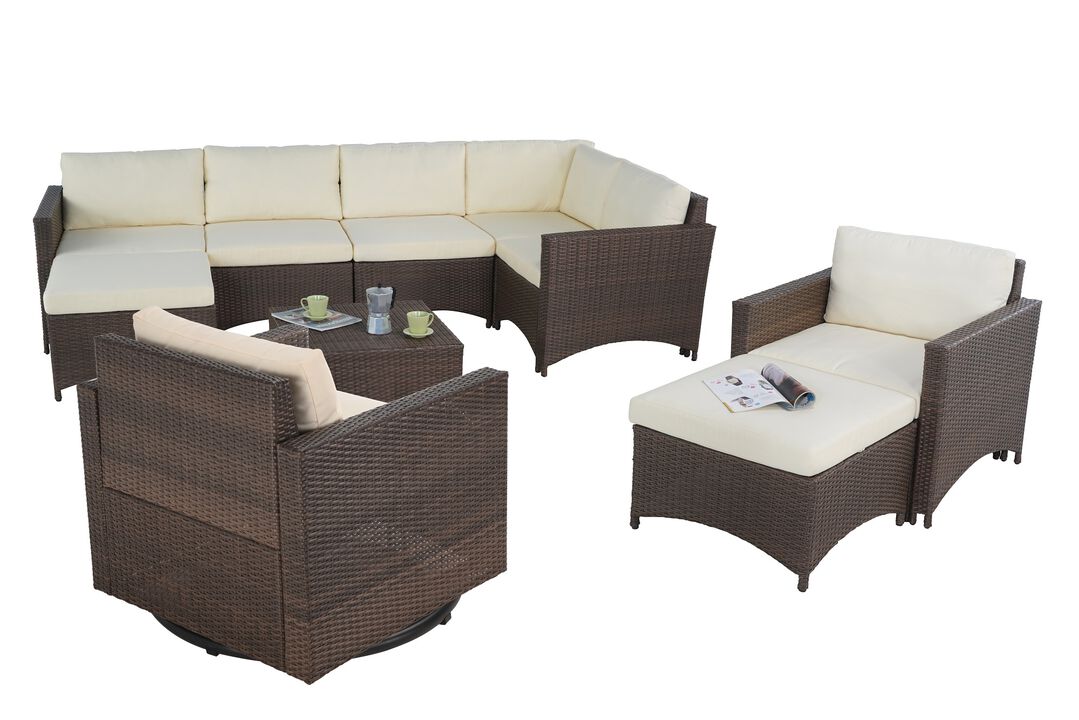 Studio Shine Collection 1 sectional sofa, 1 Arm Chair, 1 Ottoman, 1 Swivel Chair and 1 Coffee Table