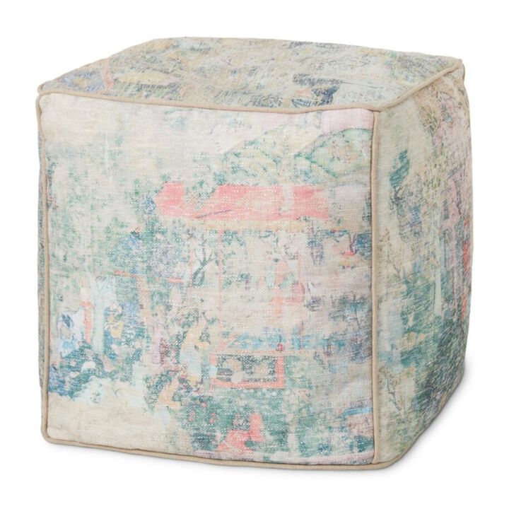 Poufs LPF0031 Blue / Multi 18"W x 18"D x 18"H