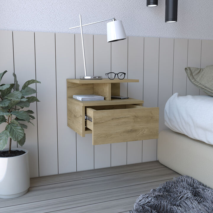 Streamdale Floating Nightstand Flopini, One Drawer, Macadamia Finish