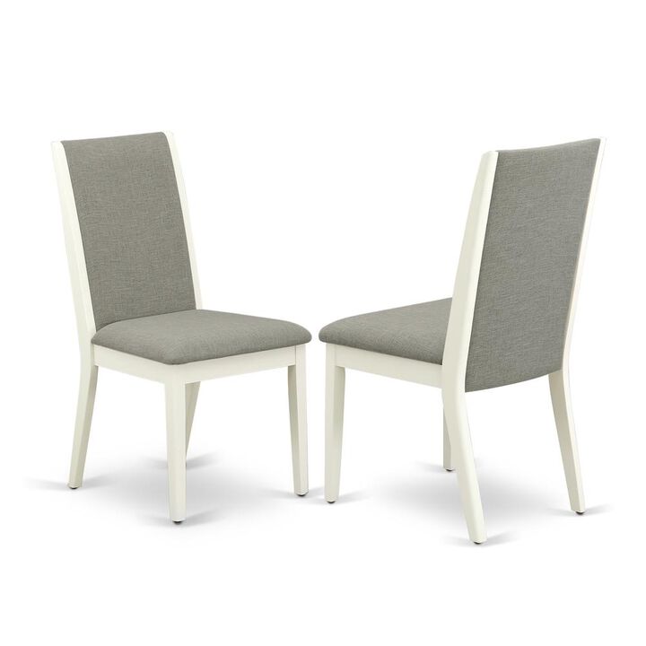 East West Furniture Dining Room Set Linen White, AVLA7-LWH-06