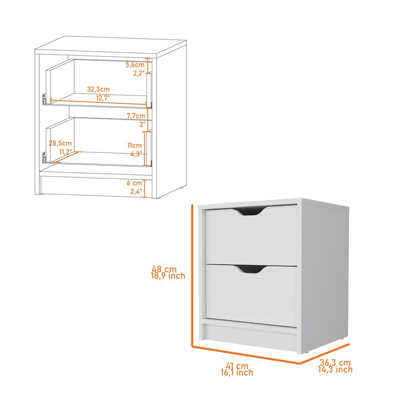 Dillon 2 Drawers Nightstand