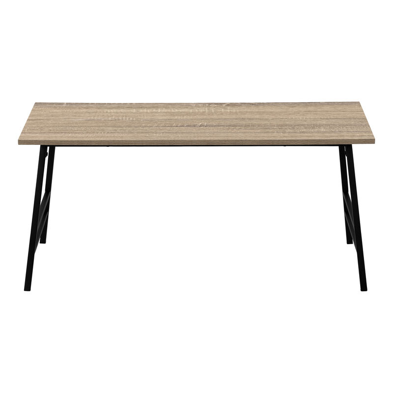 Monarch Specialties I 3792 Coffee Table, Accent, Cocktail, Rectangular, Living Room, 40"L, Metal, Laminate, Brown, Black, Contemporary, Modern