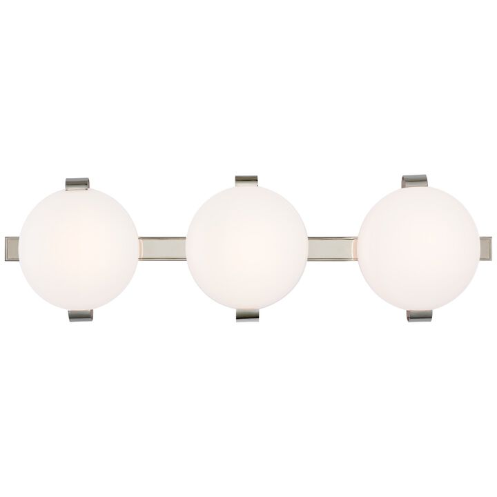 Marisol 28" Bath Bar in Polished Nickel with White Glass