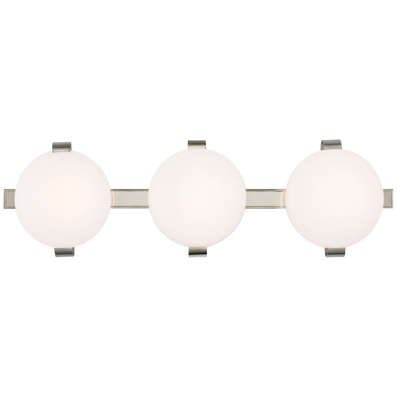 Marisol 28" Bath Bar in Polished Nickel with White Glass