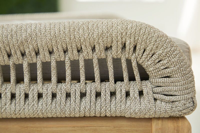 Loom Outdoor Counter Stool in Taupe & White