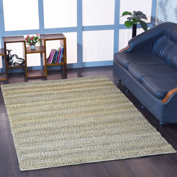HAND WOVEN JUTE ECO-FRIENDLY Contemporary AREA RUGS  - 8'x10', Rectangle Shape, Beige Color, Contemporary, High Pile, Natural Fiber, Outdoor Indoor Handmade Area Rugs for Living Room (J00047)