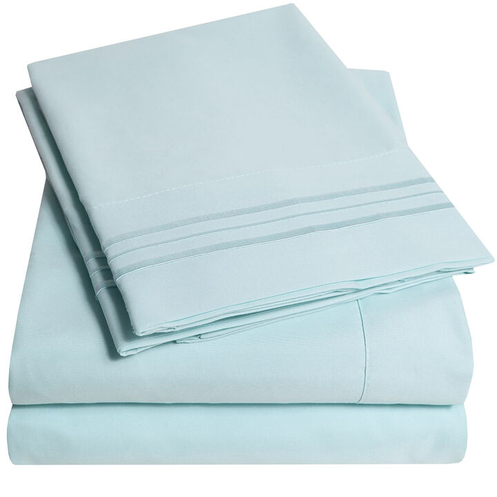 5 Piece Sheet Set, Ultra Soft 1800 Series Collection - Split King, Royal Blue