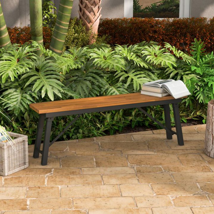 Hivvago Folding Picnic Bench Set Rectangular Acacia Wood Dining Camping BBQ Benches