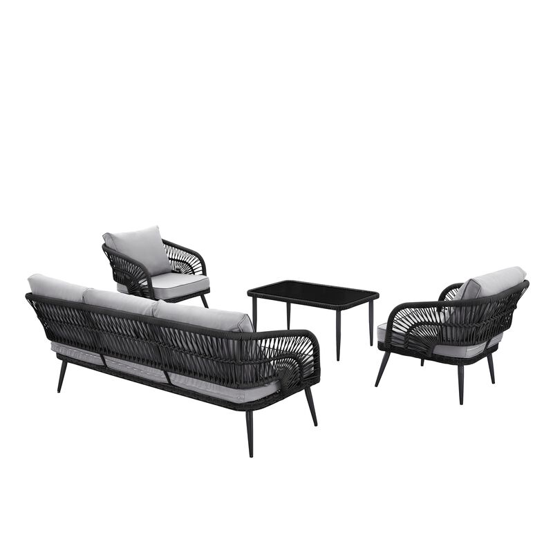 Inspired Home Arsema  Outdoor 4pc Seating Group