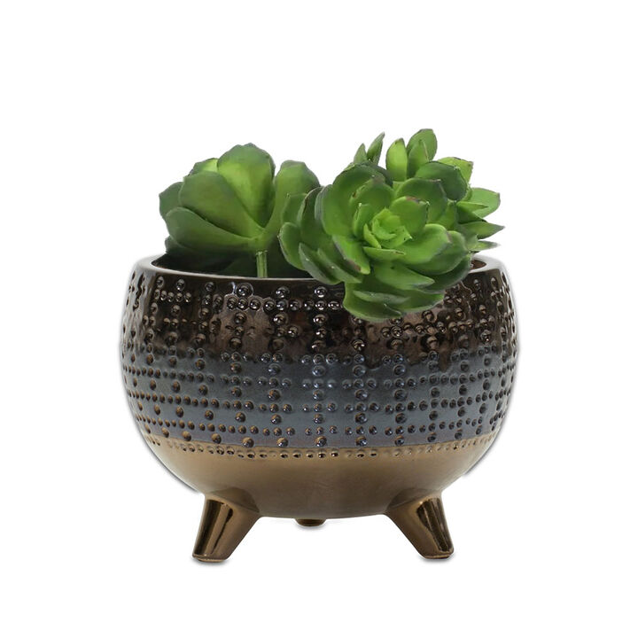 Planter with Pewter Accent for Elegant Plant Display and Home Décor