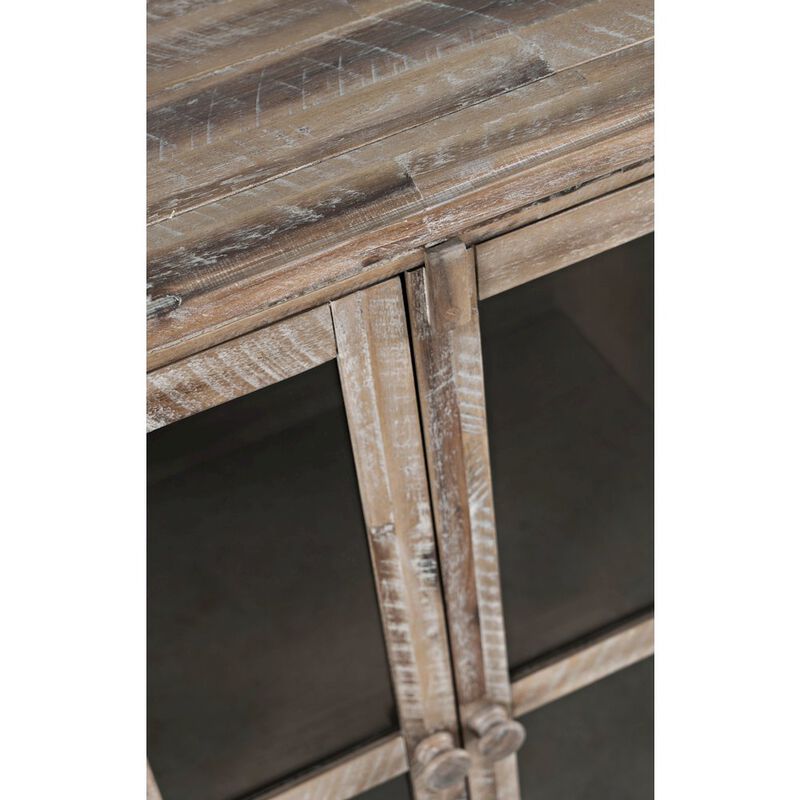Jofran Rustic Shores 48 Coastal Distressed Acacia Four-Door Accent Cabinet