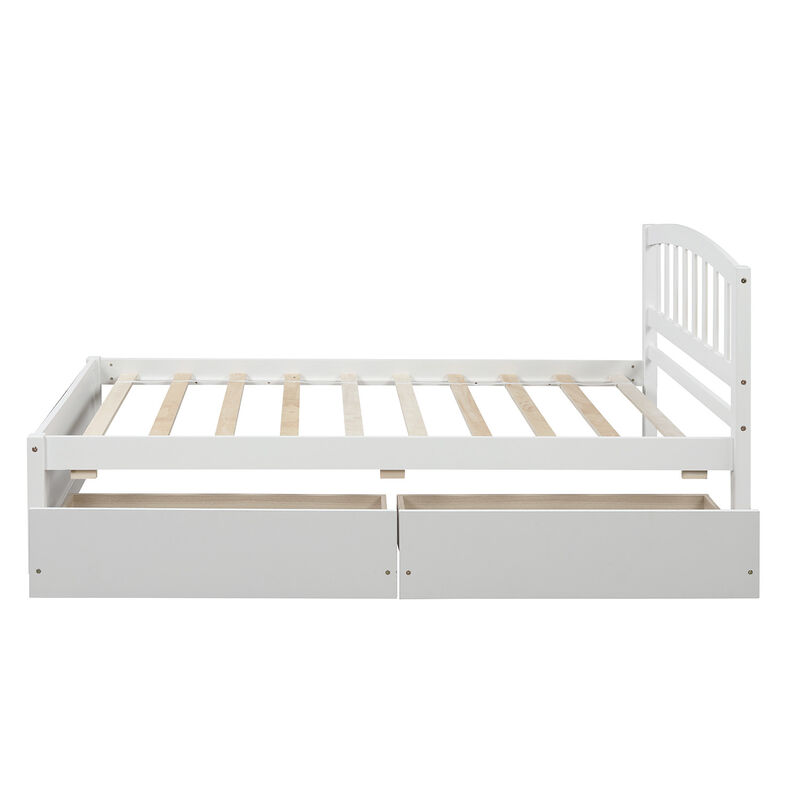 Merax Wood Bed Frame with Two Drawers