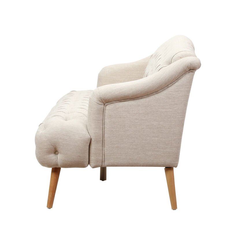 Merax Fabric 3-seat Sofa with Wooden Legs for Living Room or Study