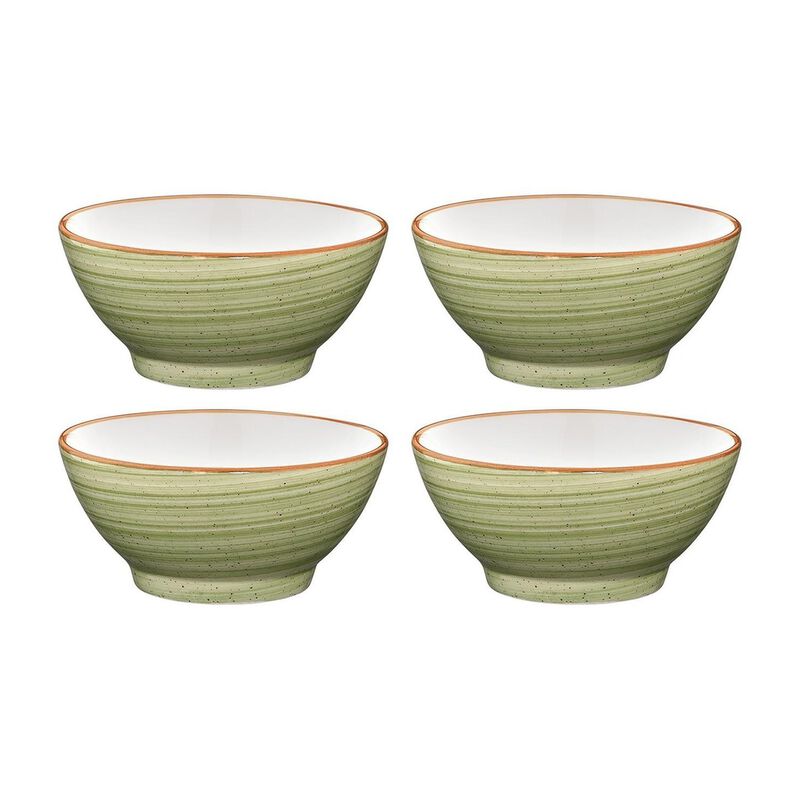 Therapy dia.4.75" h:2.25" 10 oz. Round Green Porcelain Bowl (Set of 4)