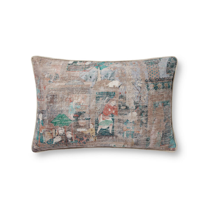 PLL0007 Brown/Multi 13"x21" Down Pillow