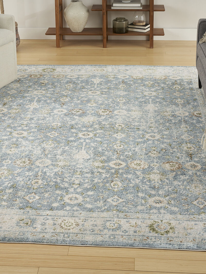 Astra Machine Washable ASW16 Teal/Beige 7'10" x 10' Rug