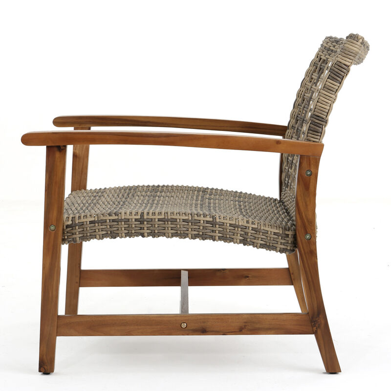 Merax 2 Pieces Outdoor Wicker Club Chairs Set