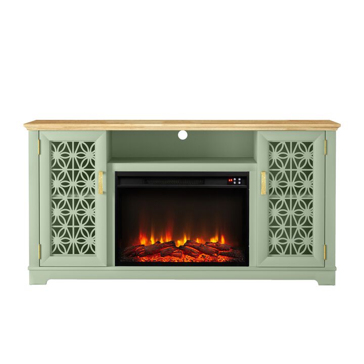 FESTIVO Farmhouse TV Stand with Electric Fireplace for up to 65" TVs