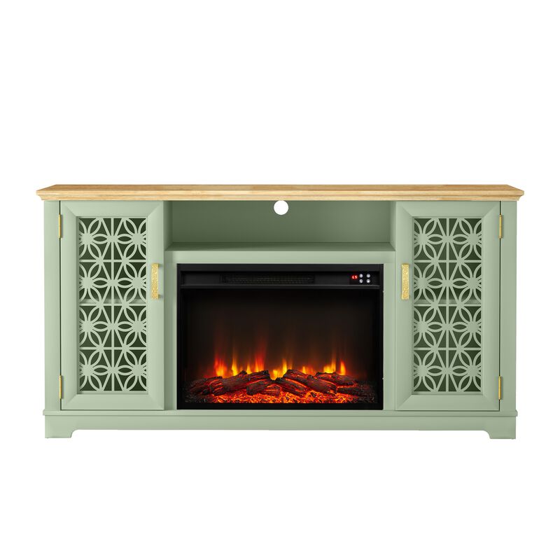 FESTIVO Farmhouse TV Stand with Electric Fireplace for up to 65" TVs