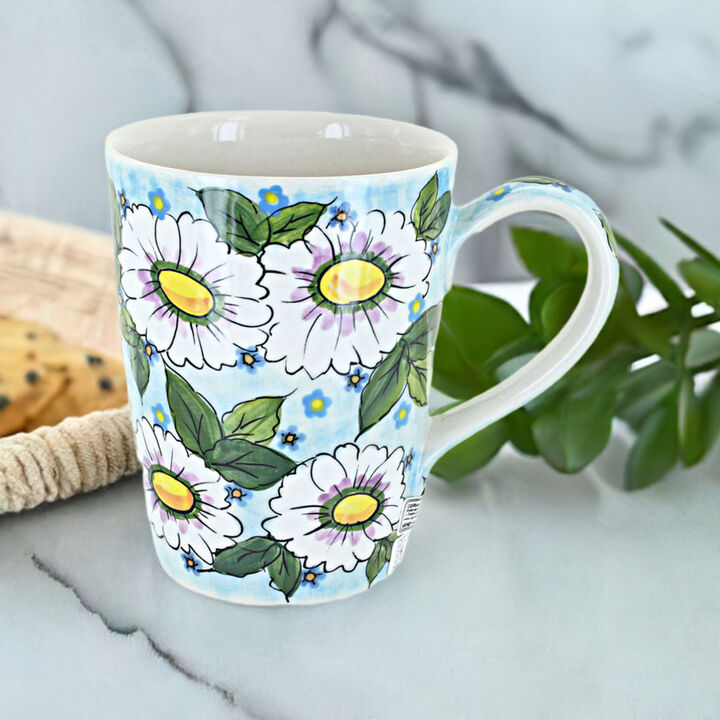 Blue Rose Polish Pottery Pastel Parfait Tall Coffee Mug