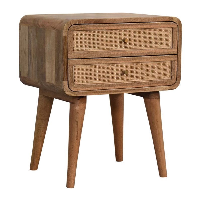 Artisan Furniture Larrisa Woven 2 Drawers Solid Wood Nightstand