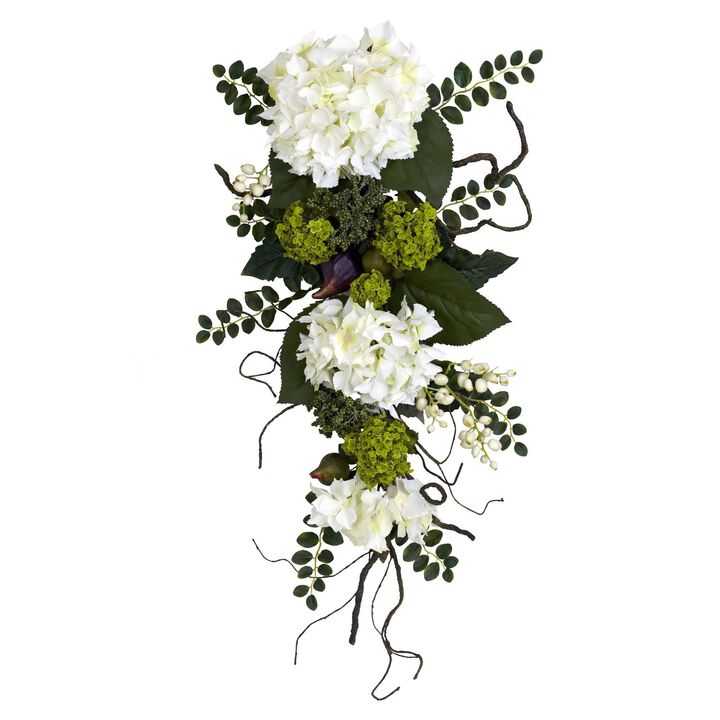 Nearly Natural 28-in Hydrangea Teardrop