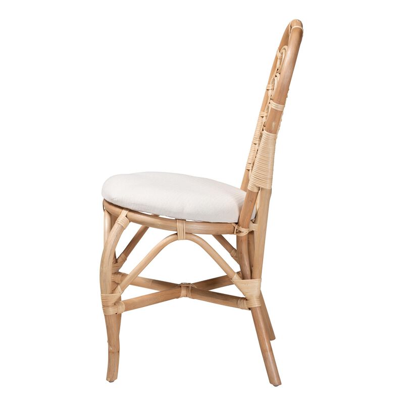 Bali & Pari Jerica Modern White Rattan Dining Chair