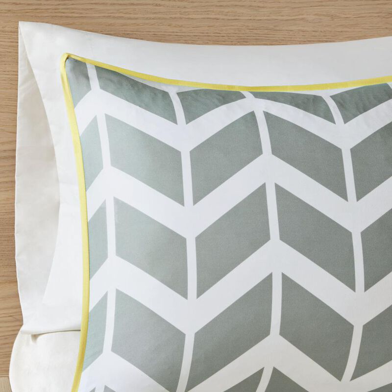 Belen Kox Yellow Chevron Striped Comforter Set, Belen Kox