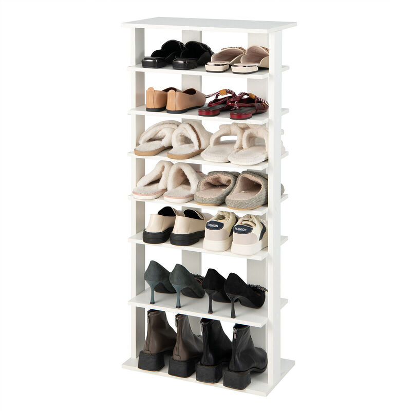 7-Tier Dual Shoe Rack Free Standing Shelves Storage Shelves Concise