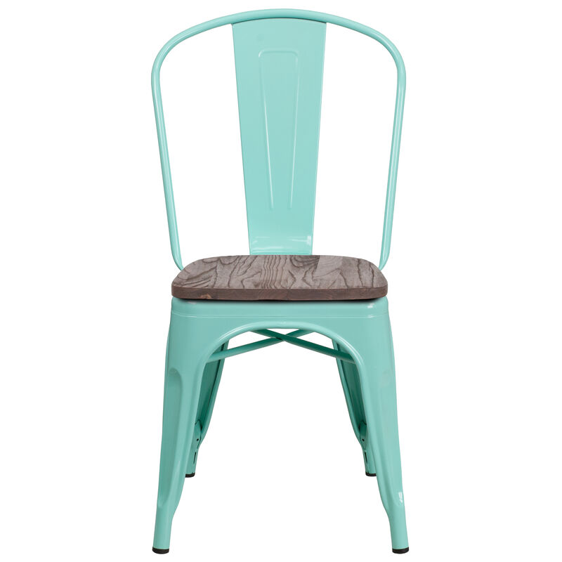 Metal/Wood Colorful Restaurant Chairs