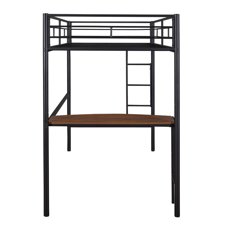 Merax Metal Loft Bed with Desk and Ladder