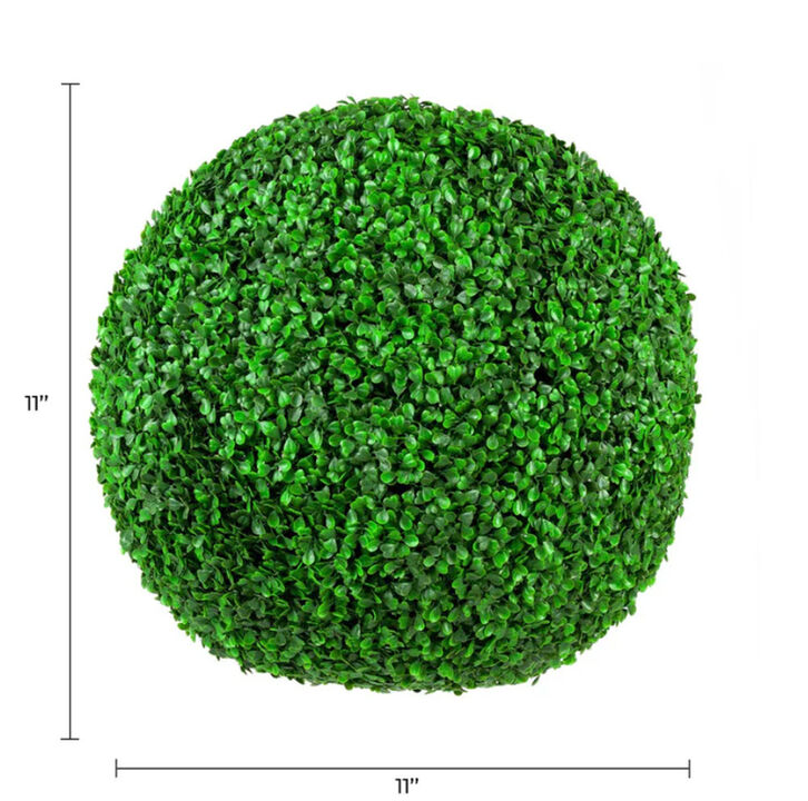 Artificial Boxwood Topiary Ball Set (2 Balls) 11 Inch UV Resistant