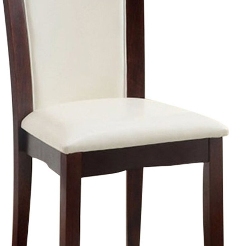 Manhattan I Contemporary Side Chair, White Finish, Set of 2-Benzara