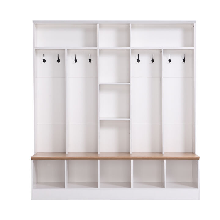 Merax Minimalist Hall Tree with Storage Bench