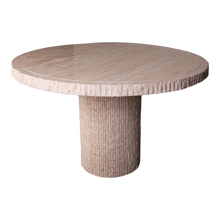Travertine Round Dining Table 50"
