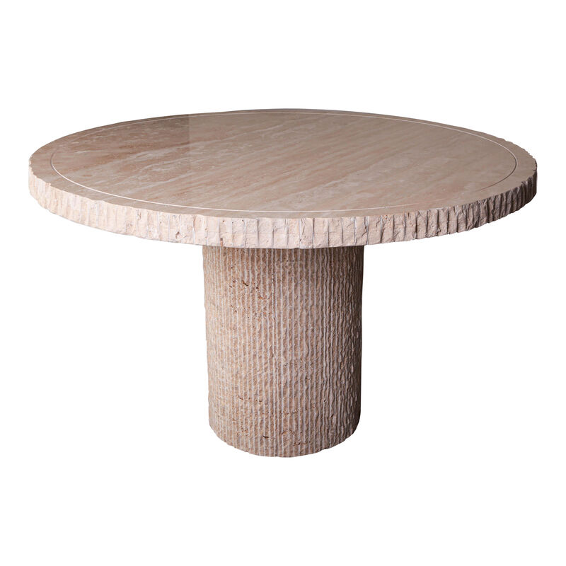 Travertine Round Dining Table 50"