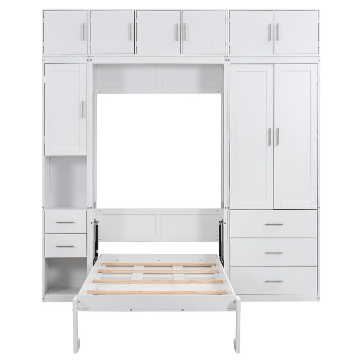 Merax Murphy Bed with Lockers and Wardrobes