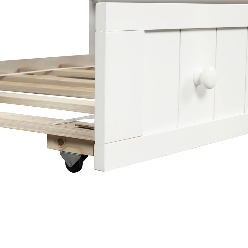 Merax Wooden Daybed with Trundle Bed