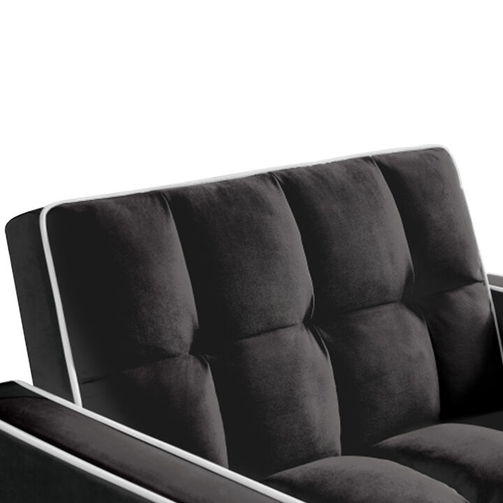 Three-in-one sofa bed chair folding sofa bed adjustable back into a sofa recliner single bed adult modern chair bed berth black