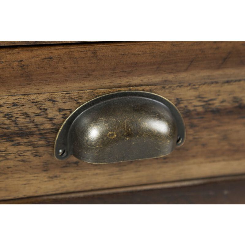 Jofran Artisan's Craft Rustic Farmhouse Distressed Acacia 5-Drawer Desk