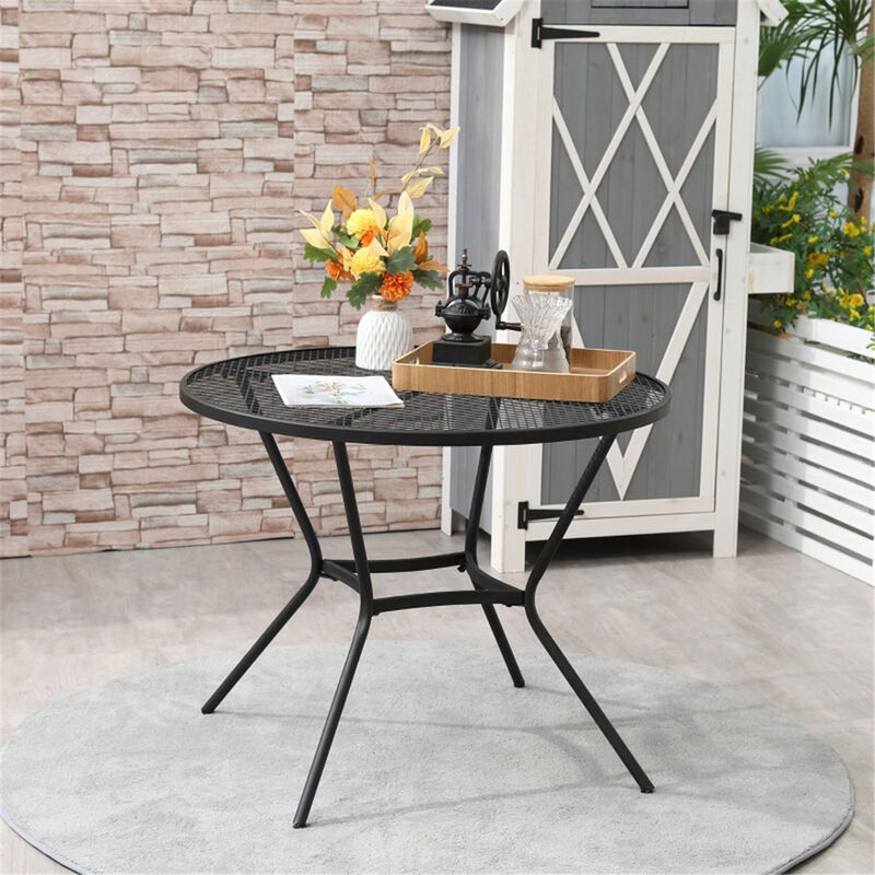 Square Outdoor Dining Table with Toughened Glass for Patio and Garden