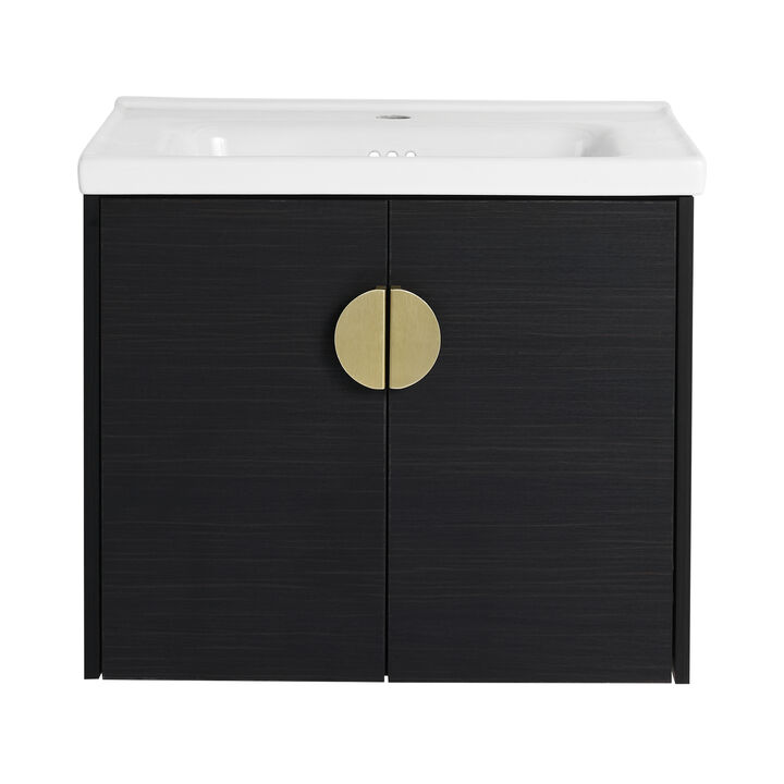 Gewnee 24 Inch Bathroom Vanity with Soft Close Doors and Integrated Sink