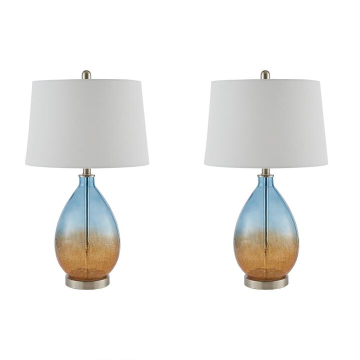 Belen Kox Cortina Blue Glass Table Lamp Set, Belen Kox
