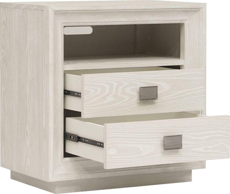 Maxime Two Drawer USB-Charging Nightstand
